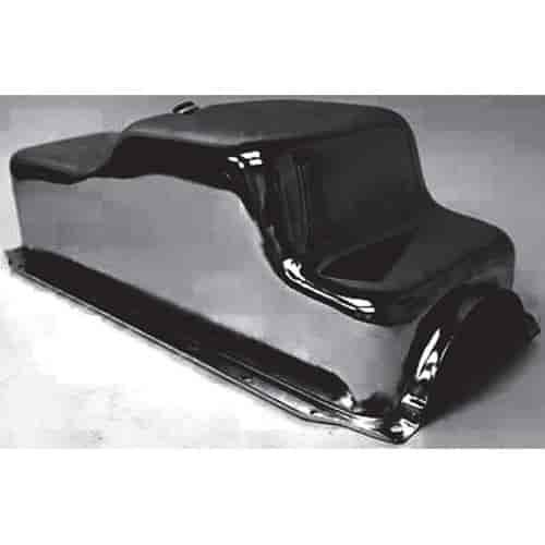 Black Powdercoated Steel Stock Oil Pan 1964-87 Mopar 273, 318, 340 V8