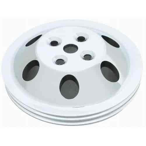 PULLEY WATER PUMP 2-GROOVE SB CHEVY SWP CHROME