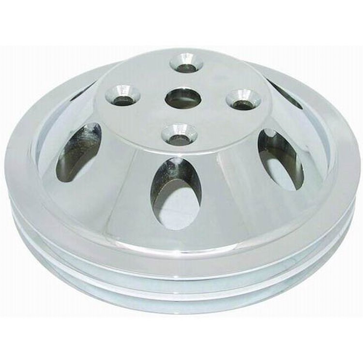 R9483C Water Pump Pulley, Aluminum Double Groove Long – Chrome