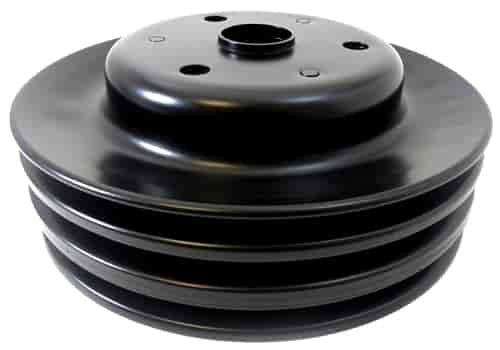 BLACK SB CHEVY 283-350 V8 TRIPLE GROOVE CRANKSHAFT PULLEY - LWP LOWER