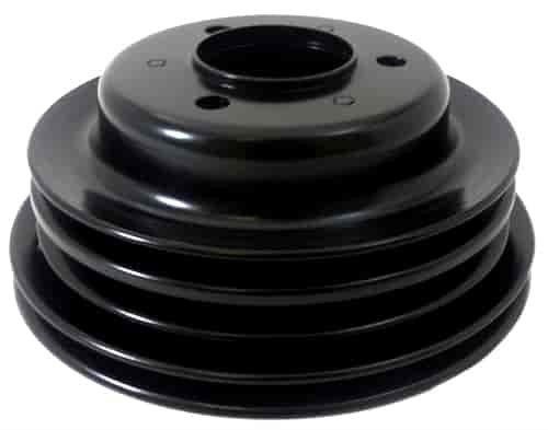 3-Groove Crankshaft Pulley Block Chevy 396-454 V8 - Long Water Pump - Black
