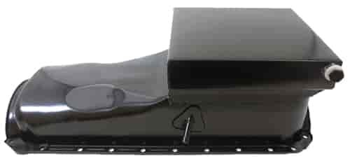 Black Powdercoated Steel Drag Race Oil Pan 1965-1995 Big Block Chevy 396-454 - 6 Quarts