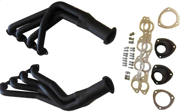 BB CHEVY CLASSIC CAR HEADERS BLACK