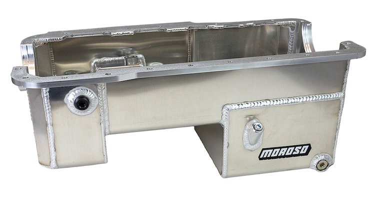 20551 Oil Pan, Ford 289-302, Power Pouch, Billet End Seals, 9 in. Deep, Rear Sump, Alum