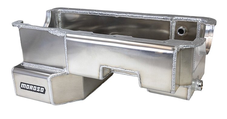 20552 Oil Pan, Ford 351W, Power Pouch, Billet End Seals, 9 in. Deep, Rear Sump, Alum