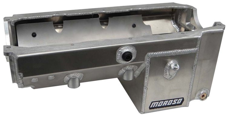 21248 Oil Pan, Dart, Rocket Small Block, -16An Pick Up, Double Power Kick Outs, 8.5 In. Deep