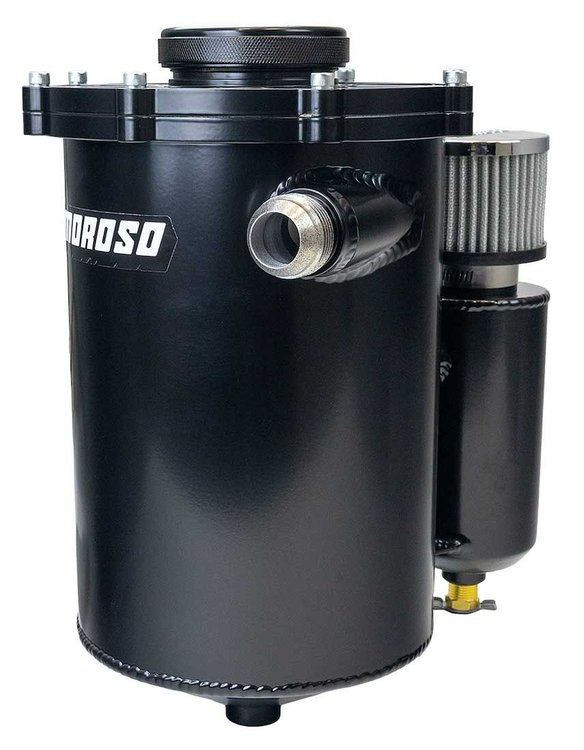 22023 Dry Sump Tank with Breather Tank [2-Piece, 13 in. Tall, 7 in. Diameter, Black Powder-Coated Finish]
