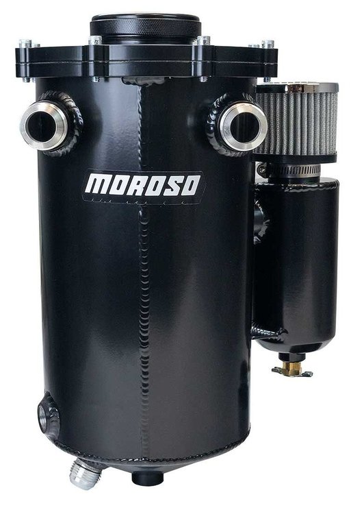 22026 Pro Mod Dry Sump Tank with Breather Tank [15 in. Tall, 7 in. Diameter, Black Powder-Coated Finish]