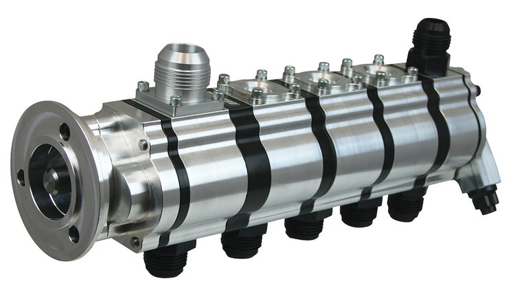 5-Stage Tri-Lobe Dry Sump Oil Pump For Door Cars with Pro-Charger Front Drive [V-Band Clamp]