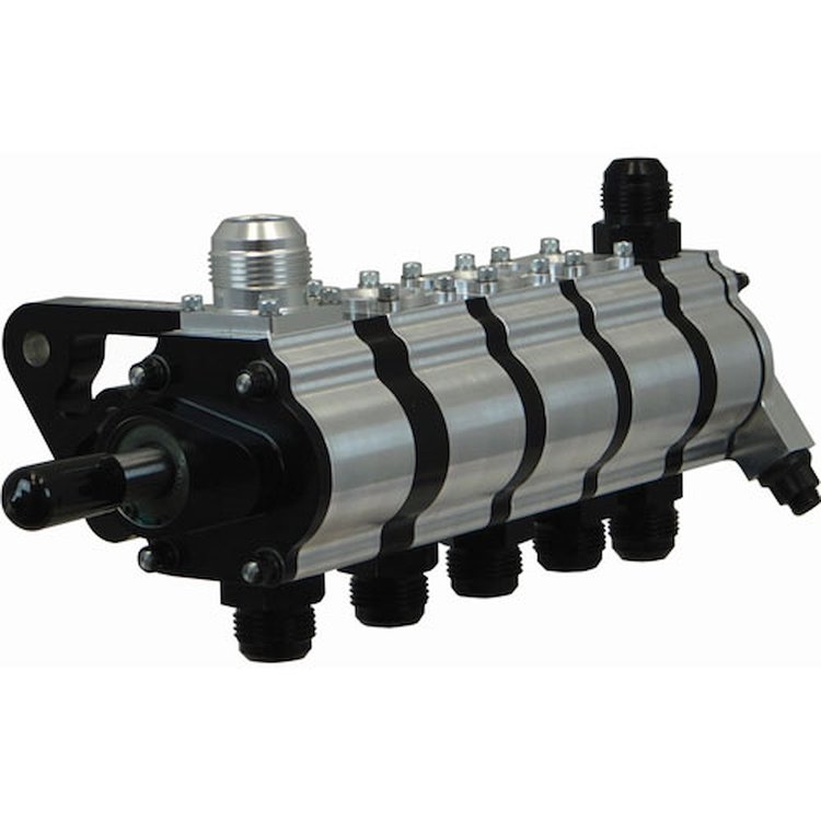22365 Dry Sump Pump, Tri-Lobe, Left Side, Door Car, 5 Stage, 1.200 Pressure, Fuel Pump Drive