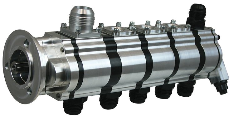 Tri-Lobe Dry Sump Oil Pump For Door Cars 5 Stage [V-Band Clamp Mounts to Alston Front Drive]