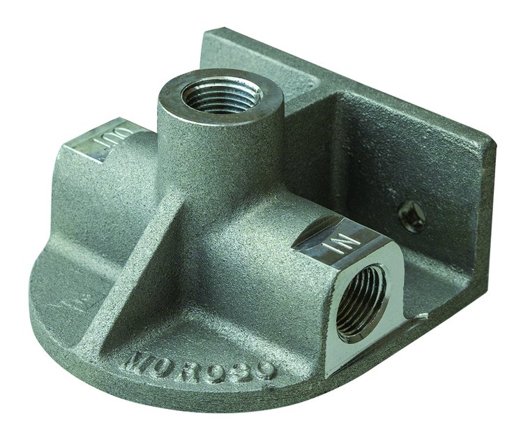 Remote Oil Filter Mount Accepts Ford and Chrysler V8 Spin-On Filter