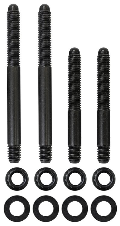 Carburetor Stud Kit with Throttle Return Spring Bracket and 12-Point Nuts, 5/16-24 x 2.5 in. and 3.5 in. [Black Oxide]