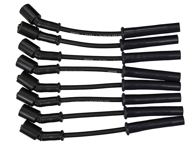Ultra 350 8mm Spark Plug Wire Set with Multi-Angle Boots for GM Gen V LT1/LT4 Corvette, Camaro, Truck and SUV [Black]