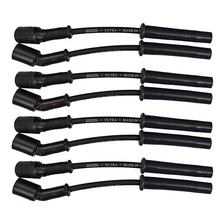 Ultra 350 8mm Spark Plug Wire Set with Multi-Angle Boots for GM LS Corvette, Camaro and Firebird [Black]