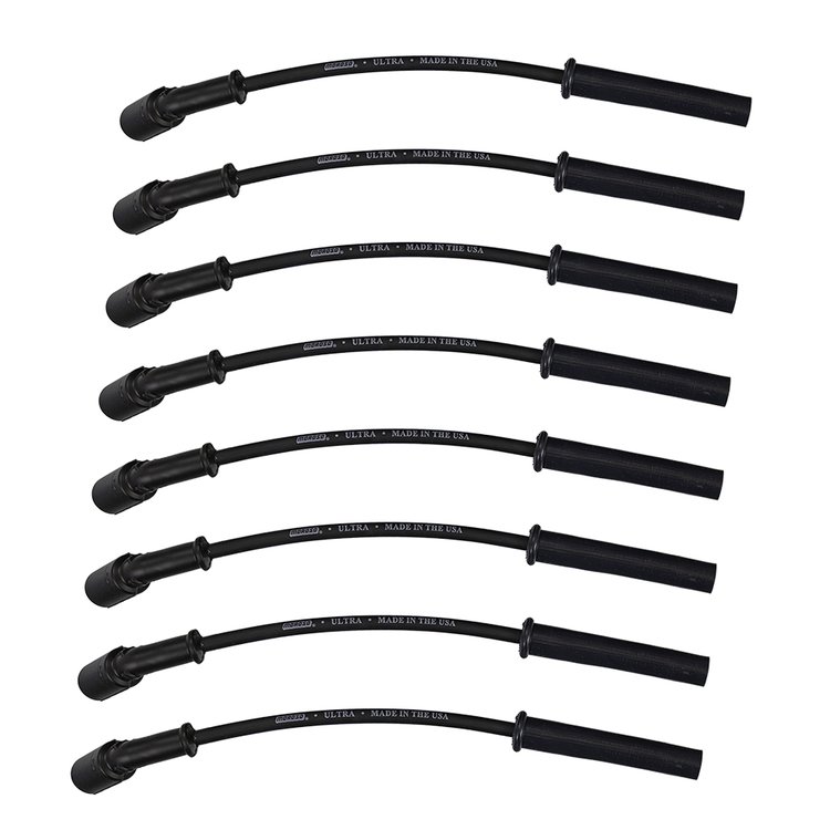 Ultra 350 8mm Spark Plug Wire Set with Multi-Angle Boots for 1999-2013 GM LS/LQ Truck and SUV [Black]
