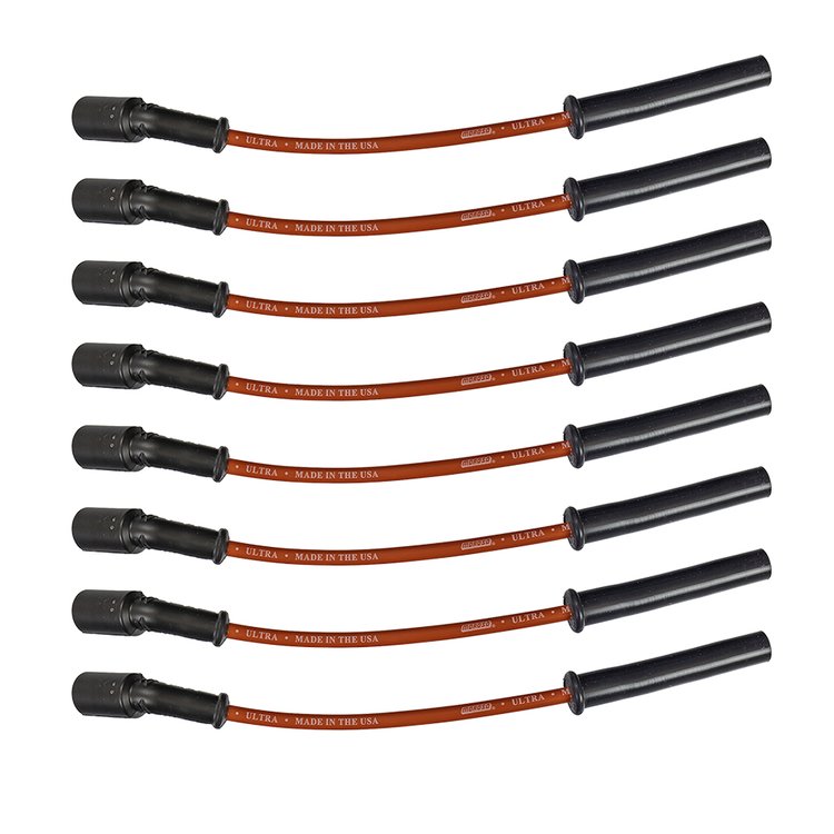 Ultra 350 8mm Spark Plug Wire Set with Multi-Angle Boots for 1999-2013 GM LS/LQ Truck and SUV [Red]