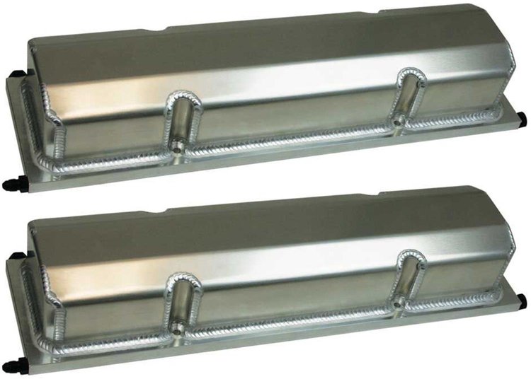Fabricated Aluminum Valve Covers with Spring Oilers Small Block Chevy with 13 to 23-Degree Cylinder Heads