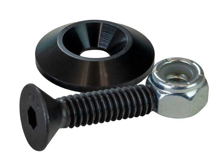 71683 Tapered 1 in. Aluminum Washer Set with Hardware 10-Pack [Black Anodized]
