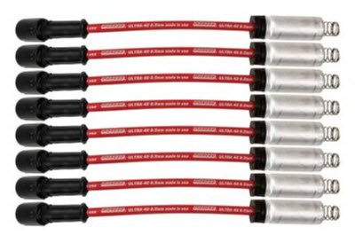 73742 Ultra 40 Red 8.5mm Spark Plug Wire Set for GM Gen III/IV LS, Gen V LT Engines w/Aluminum Heat Shield (11 in.)