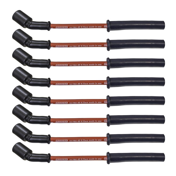 Ultra 40 8.5mm Spark Plug Wire Set with Multi-Angle Boots for GM Gen V LT1/LT4 Corvette, Camaro, Truck and SUV [Red]