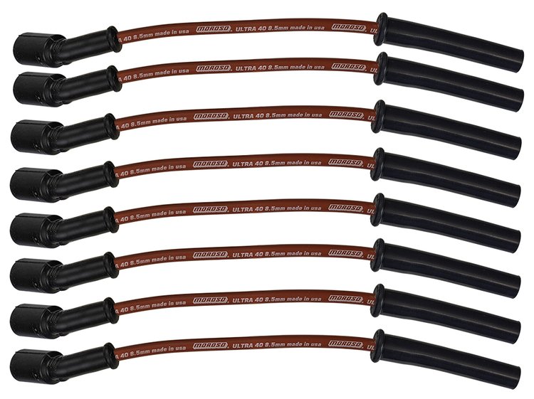 Ultra 40 8.5mm Spark Plug Wire Set with Multi-Angle Boots for 1999-2013 GM LS/LQ Truck and SUV [Red]