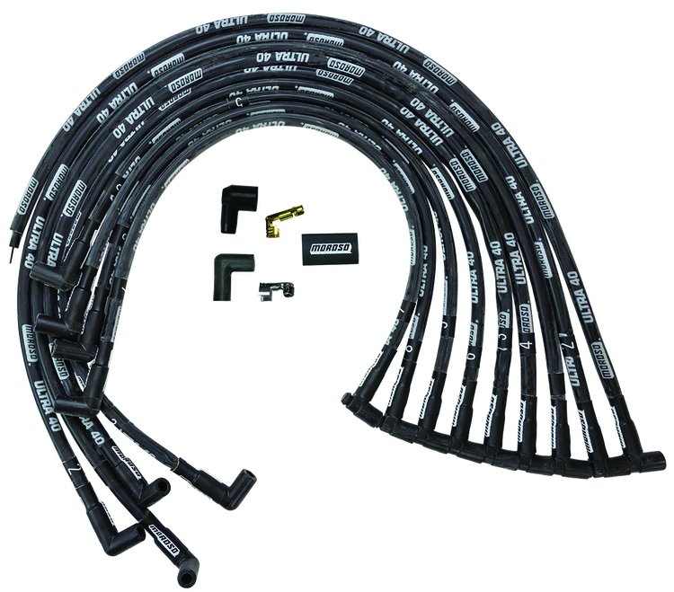 Ultra 40 Sleeved Spark Plug Wire Set Small Block Chevy (Under The Header)
