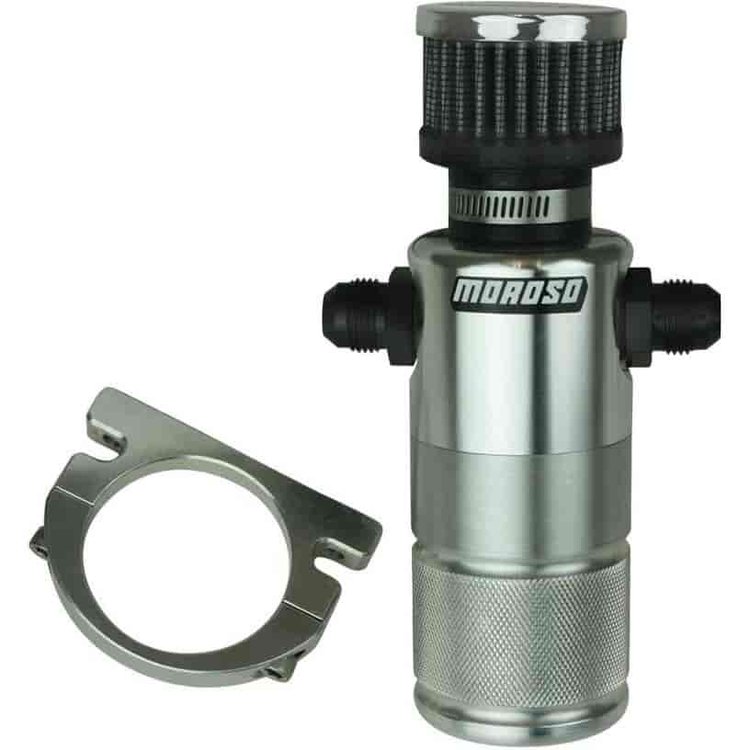 Compact Oil Breather Tank (2) -8 AN Fittings [Aluminum | Polished Finish]