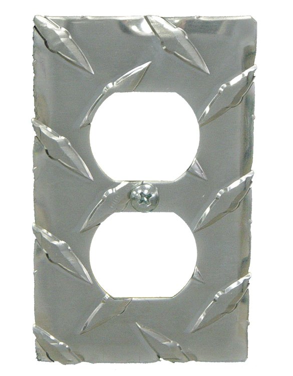 Electrical Outlet Cover Plate [Diamond Tread Aluminum]