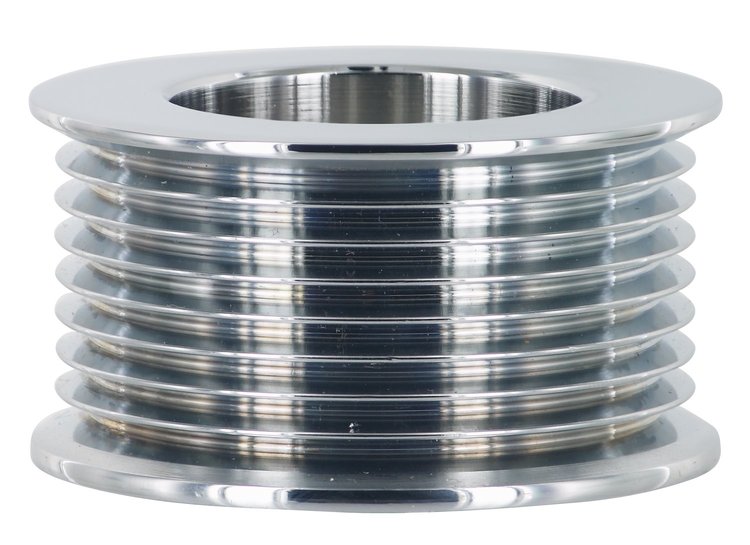 PULLEY 8 GRV CHROME 2.28