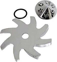 KIT-130mm Swirl fan 1V pulley 6 hole cone chrome