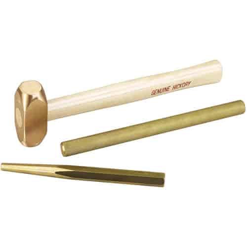 Brass Hammer And Punch Set Includes: 24 Oz. Brass Hammer