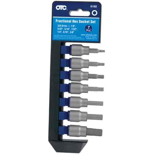 Fractional Hex Socket Set 7-Piece Includes: