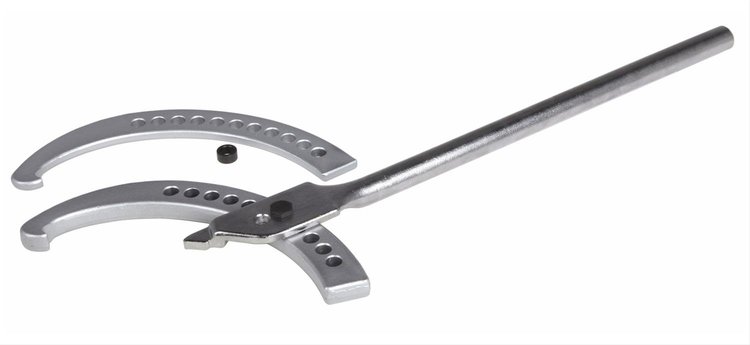 7308 Adjustable Hook Spanner Wrench w/2 Interchangeable Jaws