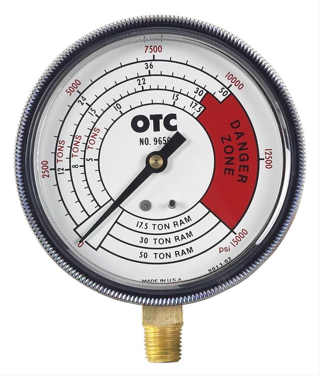 9650 Pressure and Tonnage Gauge w/Four Scales Displays 0-10000 psi, 0-50 Ton