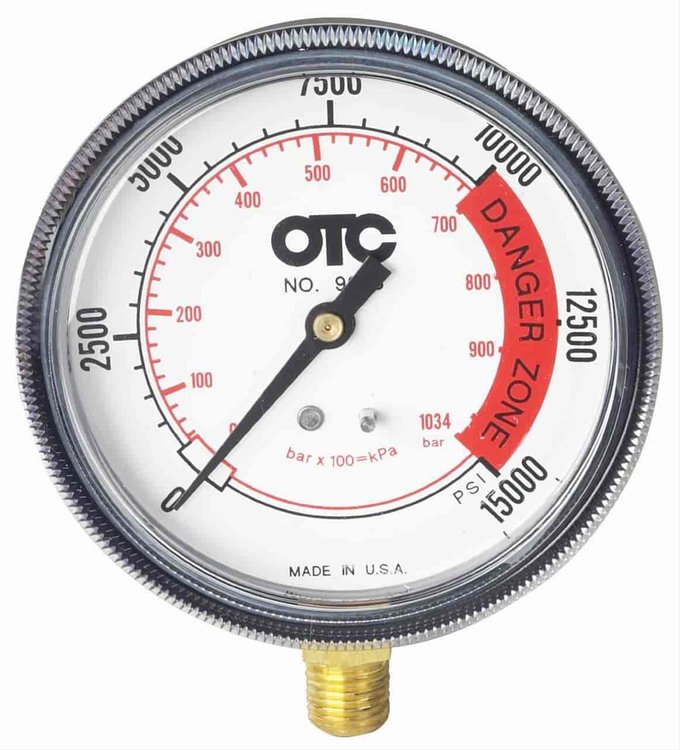 Pressure Gauge 2-Scales 10000 Psi 3-1/2in