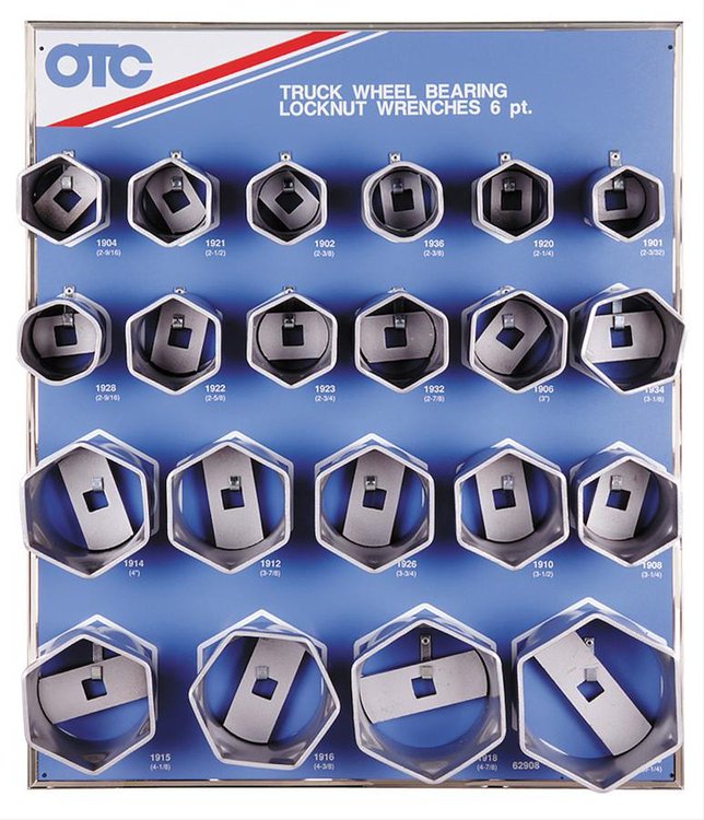 9850 Truck Wheel Bearing Locknut Sockets (6-pt.) w/Display Board