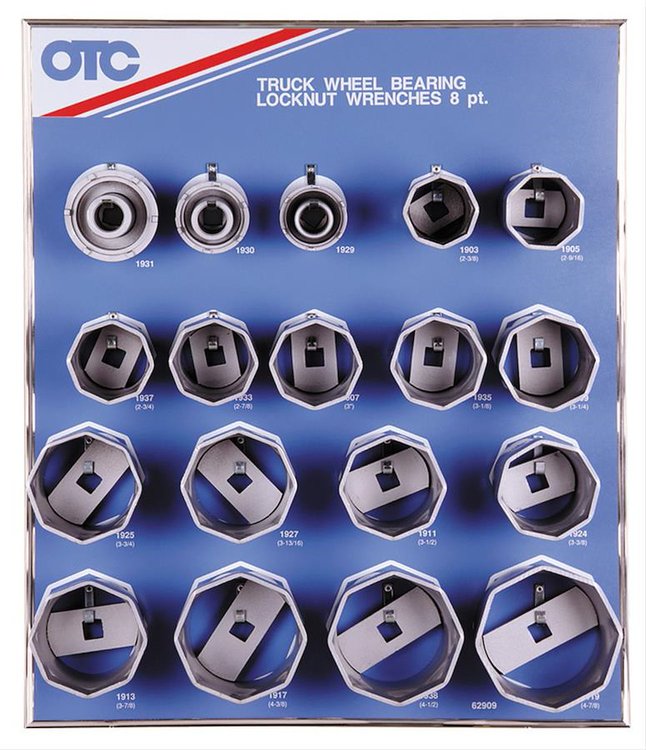 9851 Truck Wheel Bearing Locknut Sockets (8-pt.) w/Display Board