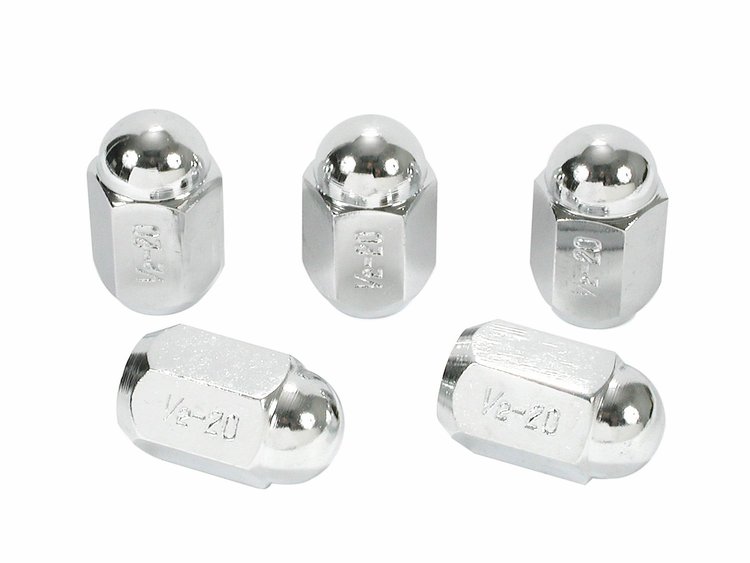 Chrome Lug Nuts - OE Steel Thread Size: 1/2" -20 RH
