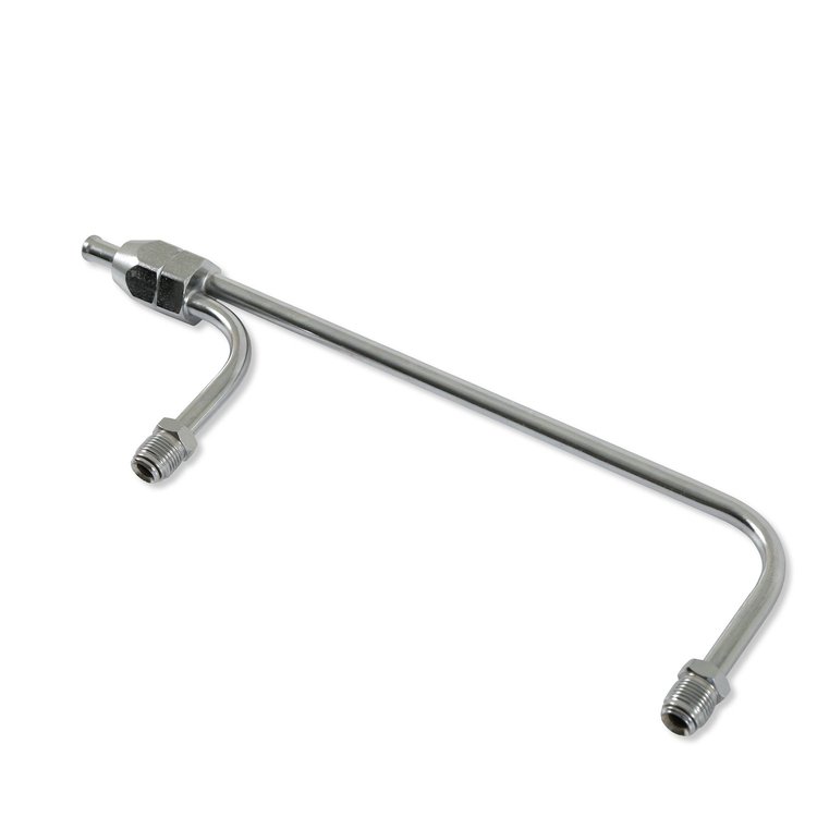 Chrome Fuel Line Kit Fits Holley carbs 3310, 4160, and square flange with primary metering block & secondary metering plate