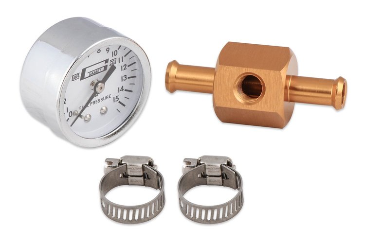 Fuel Pressure Gauge W/ In-Line Adapters 3/8" Inlet & Outlet