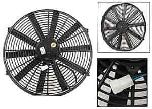 16" Electric Fan: Thickness 3.47" 2000 CFM 1900 RPM 11.4 amp draw