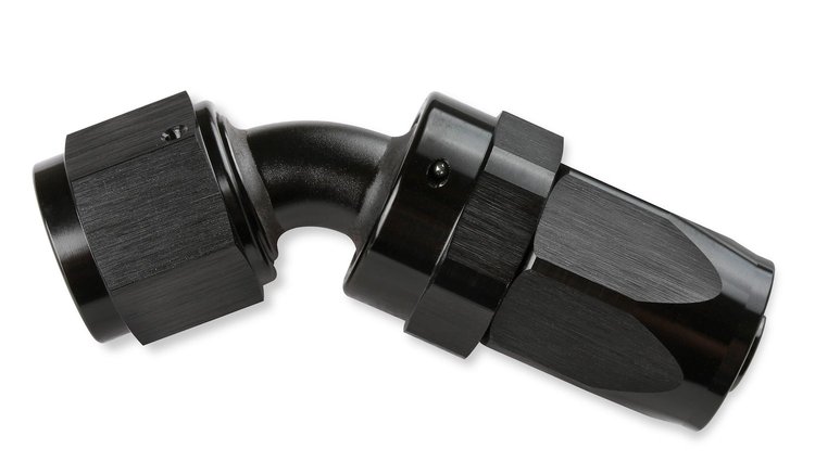 45-DEG HOSE END -8 BLACK