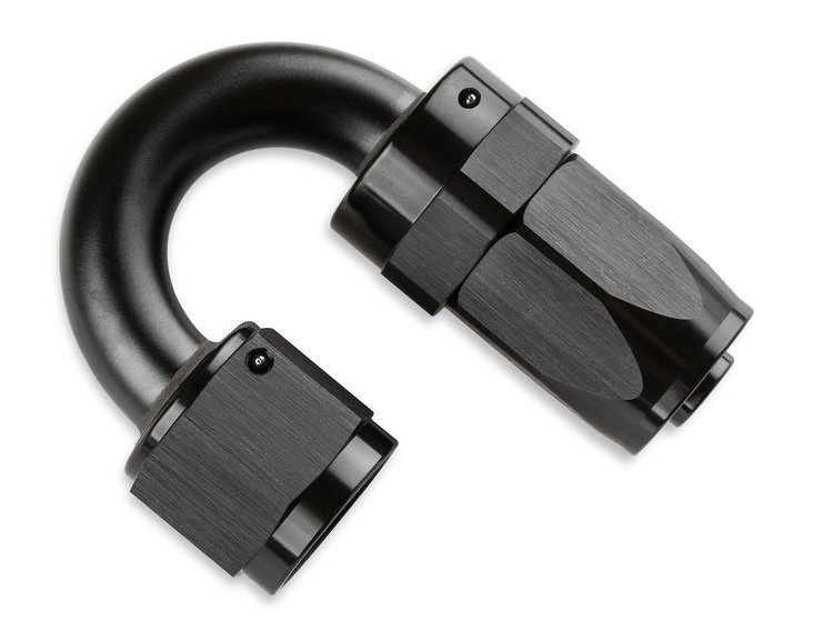 180-DEG HOSE END -6 BLACK