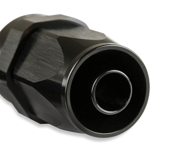 180-DEG HOSE END -8 BLACK