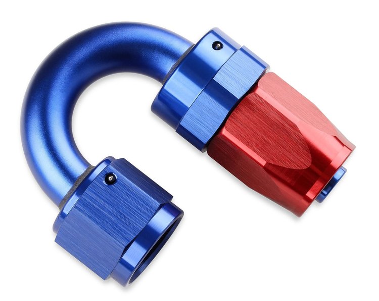 180-DEG HOSE END -8 RED/B