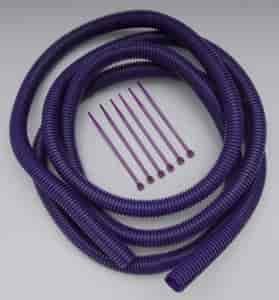 Convoluted Tubing W/ Tie Straps Purple