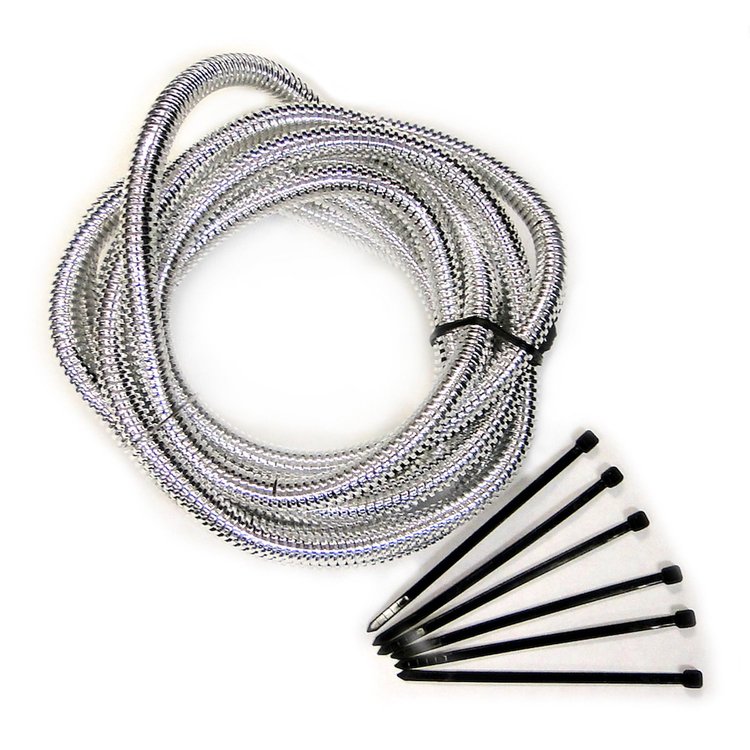 Convoluted Tubing with Tie Straps Chrome