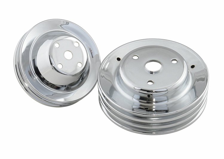 Chrome Pulley Set 1969-85 Small Block Chevy
