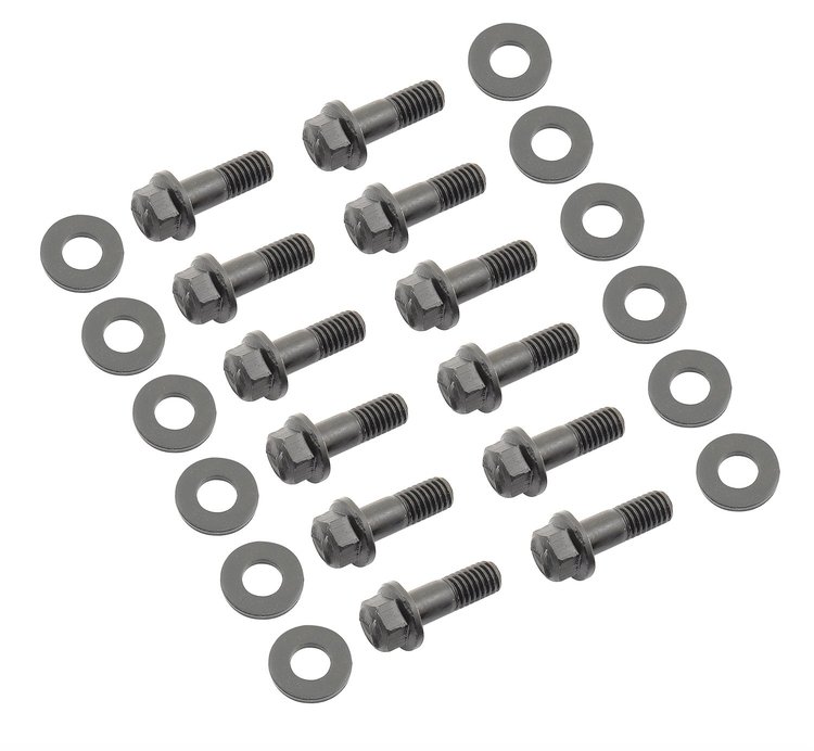 Super Flanged Head Intake Manifold Bolt Set for AMC, Chevy and Chrysler V8 [Black Oxide]